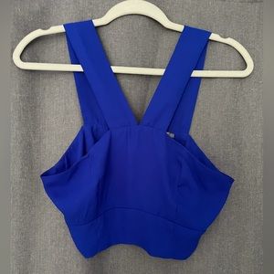Royal blue crop top zip up back size M